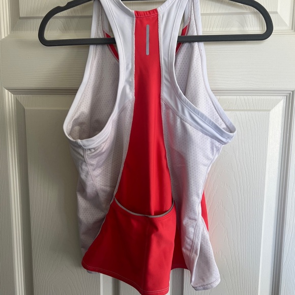 Nike Women’s Triathlon Tri Sports Tank Top - Coral & White Racerback Size Large - Picture 8 of 10